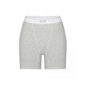 🩶 SKIMS Cotton Rib Boxers | Light Heather Grey | Size M
